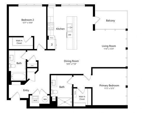 a floor plan of a house with a bedroom and a living room